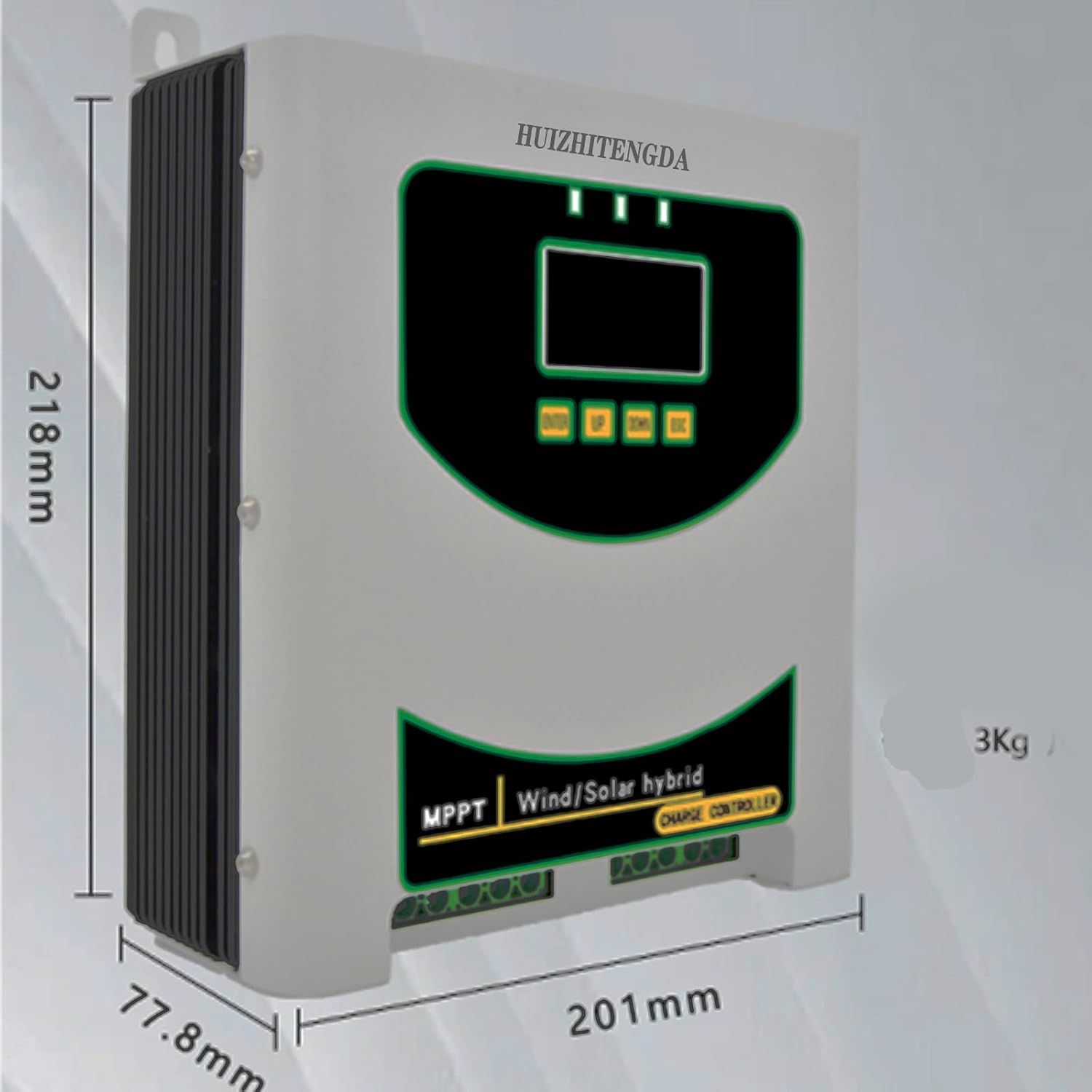 MPPT Charge Controller 3000W Solar & Wind Hybrid System, 12V 24V 48V Auto Regulator for Home Use Wind Turbine for Lithium Lead Battery