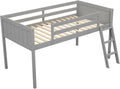 SOFTSEA Low Loft Bed with Ladder Juniors Loft Bed Frame with Under-Bed Storage