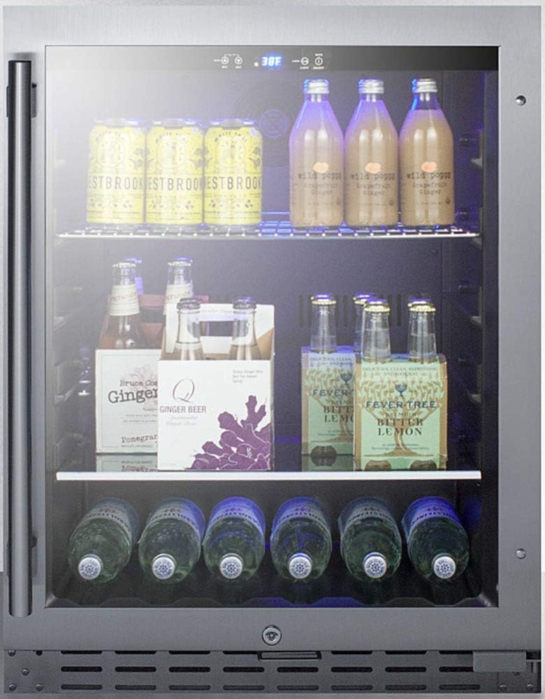 Summit 24' Beverage Center, 4.2 cu.ft. Capacity, ADA Compliant, Stainless Steel & Glass- ALBV2466