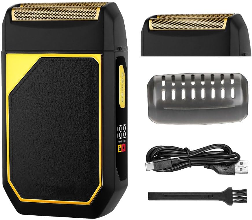 Electric Foil Shavers for Men, Razor for Face - 2 Floating Blades, IPX7 Waterproof, LED Display, Rechargeable,Wet/Dry Hair Beard Trimmer for Travel & Home