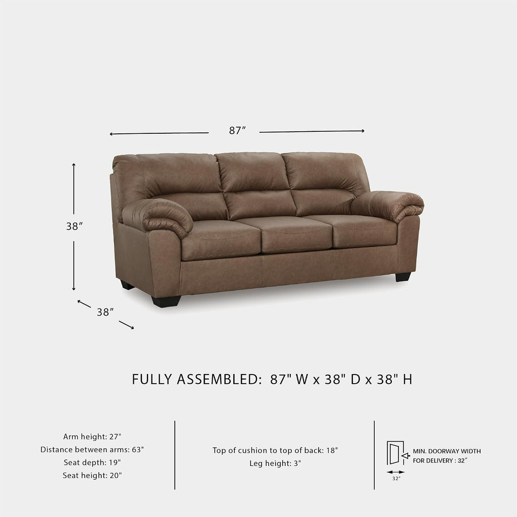 Signature Design by Ashley Walker Point Contemporary Sofa with Removable Cushion, Light Brown