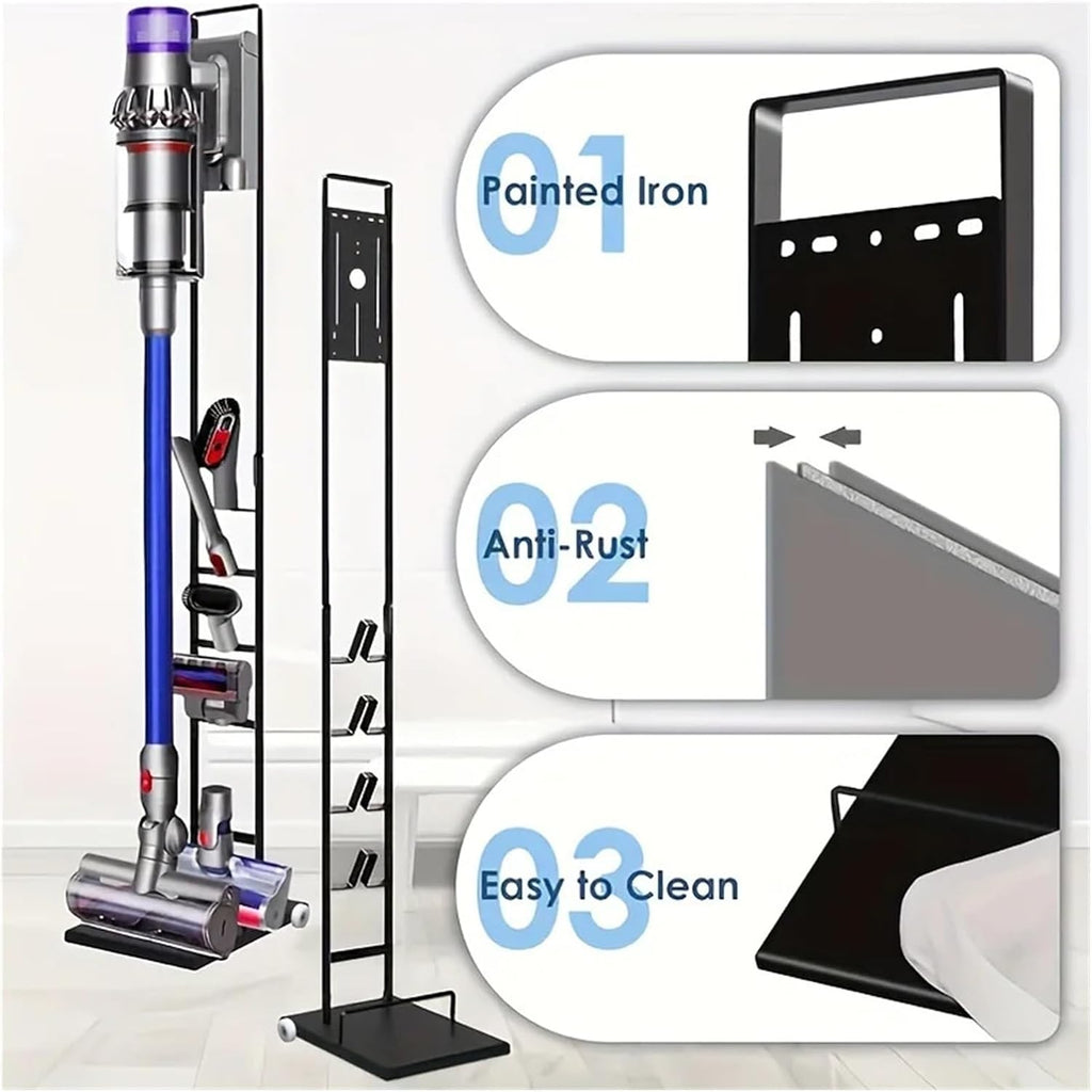 Heavy Base Metal Vacuum Stand Holder compatible with Dyson V15 / V11 / V10 / V8 / V7 / V6 - Vacuum Bracket Stand