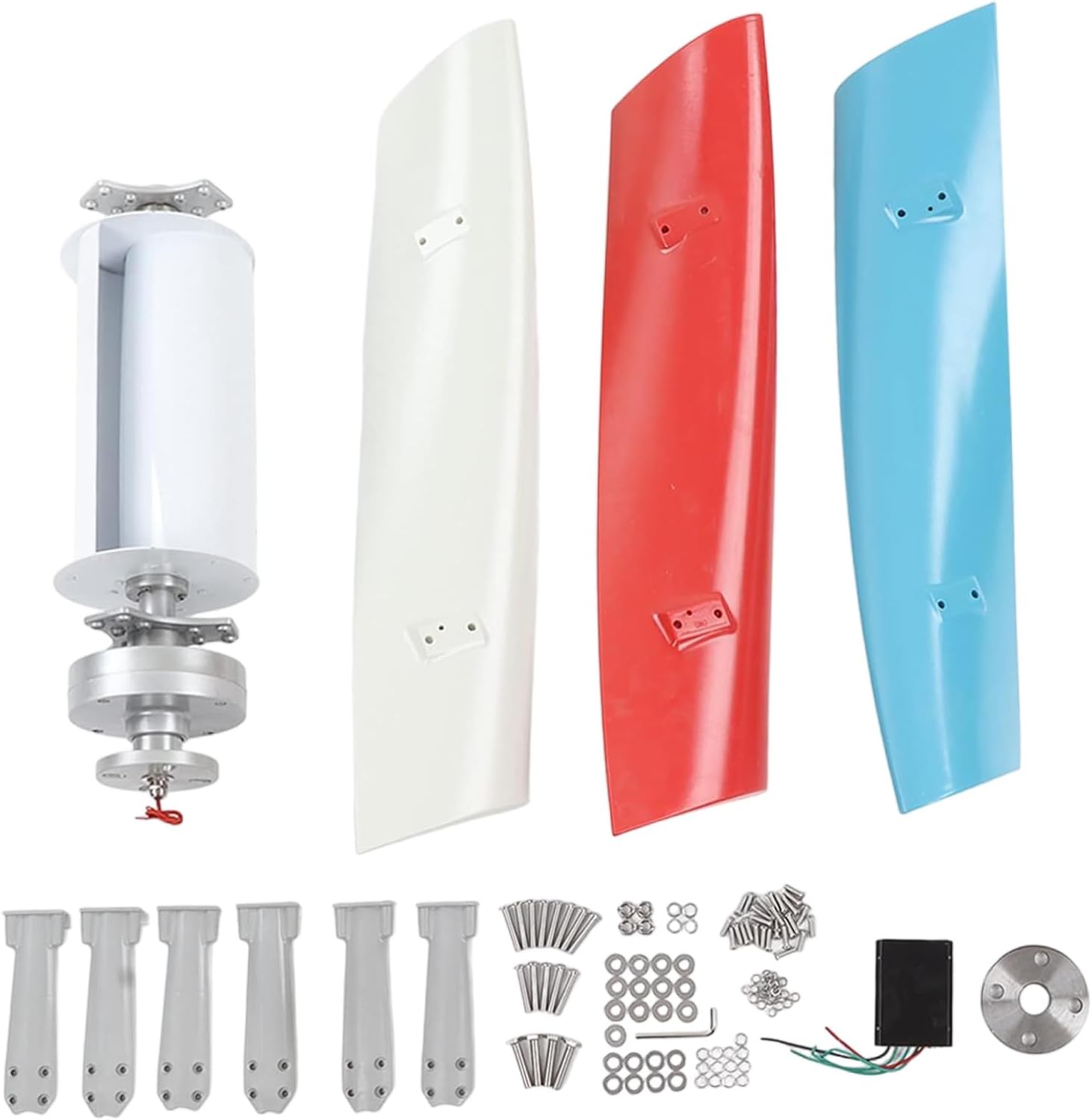 3000W 12V Portable Vertical Wind Turbine Generator Kit - 3 Blade Helix Design, Charge Controller for Marine, RV, Home, Industrial Energy Solutions & Off-Grid Power