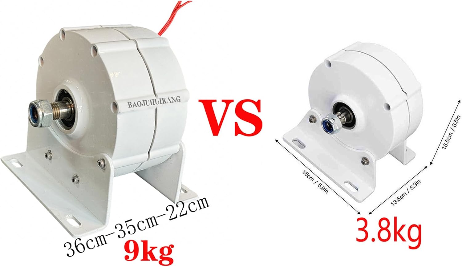 1000W-3000W Gearless Permanent Magnet Generator,12V 24V 48V 220V Low Speed AC Alternator Generators with Base Use for Wind Turbine Water Turbine,220v