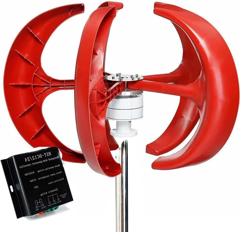 5-Blade Wind Turbine Kit, 3000W Vertical Wind Turbine Generator, Wind Power Motor with MPPT Controller for Home Hybrids Streetlight (Size : 24V)