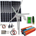 1000W Wind Solar Generator Kit Cabin Off Grid System for Charging 12V 24V Battery: 400W Turbine Generator&600W Mono Panel&1000W DC-AC Accessory