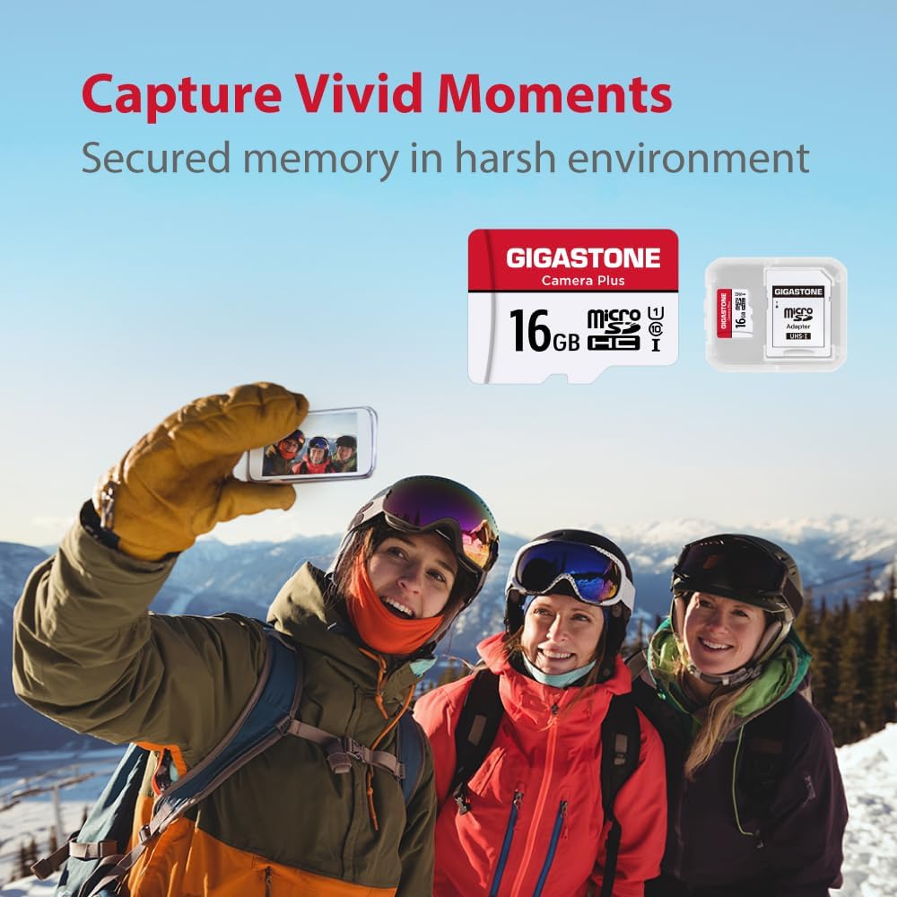 GIGASTONE 16GB Micro SD Card 10-Pack, Camera Plus, MicroSDHC Memory Card for Wyze Cam, Security Camera, Full HD Video Recording, UHS-I U1 Class 10, up to 85MB/s, with MicroSD to SD Adapter
