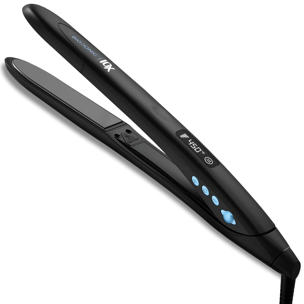 Bio Ionic 10X Styling Iron, Hair Straightener with 1' Sonic Vibrating Plates, Flat Iron with Ion Generating Mineral Complex, Versatile Styler for Wavy & Straight Hairstyles
