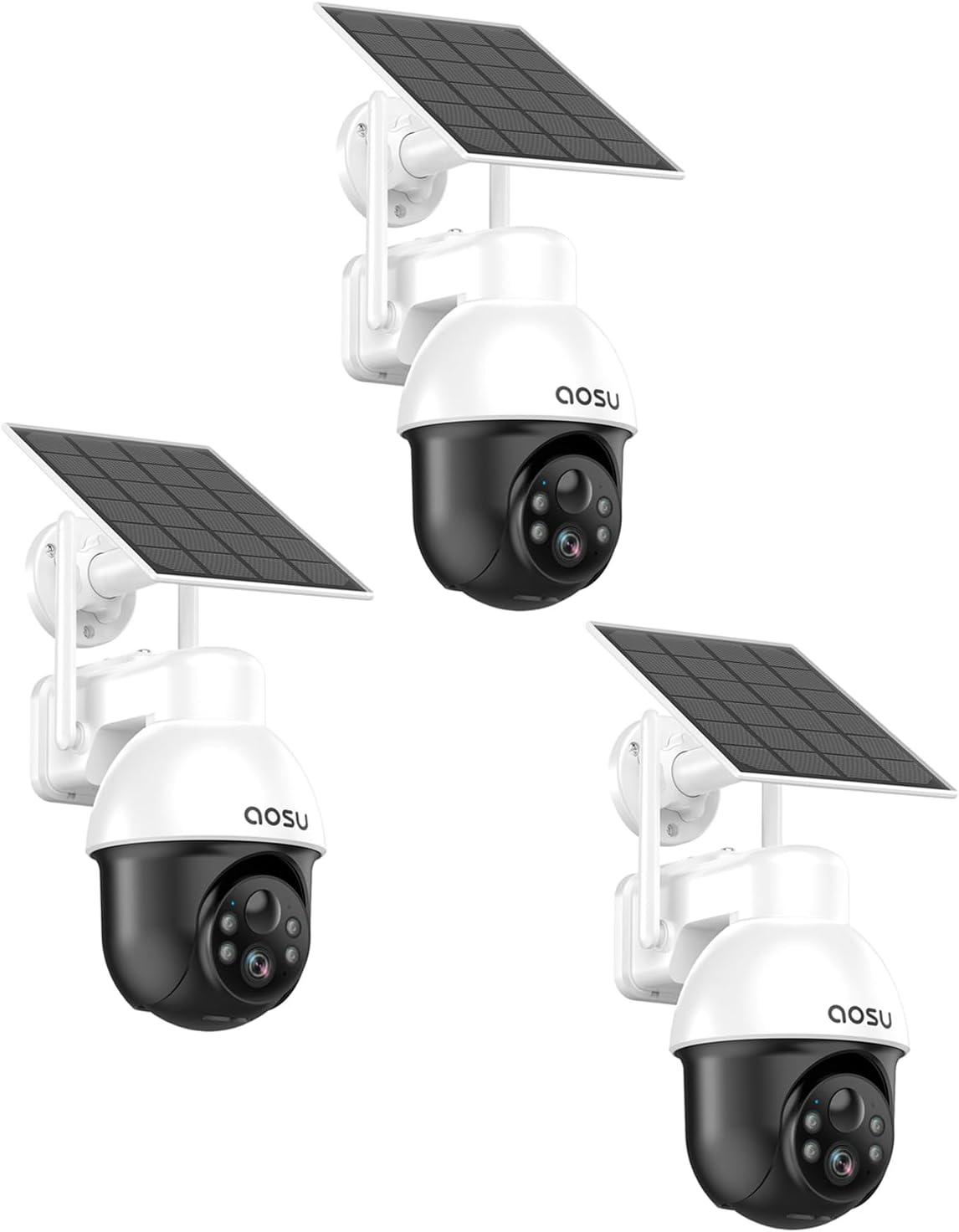 aosu 5MP/3K Solar Security Cameras Wireless Outdoor, View All on The APP, SolarCam D1 SE - 3 Pack