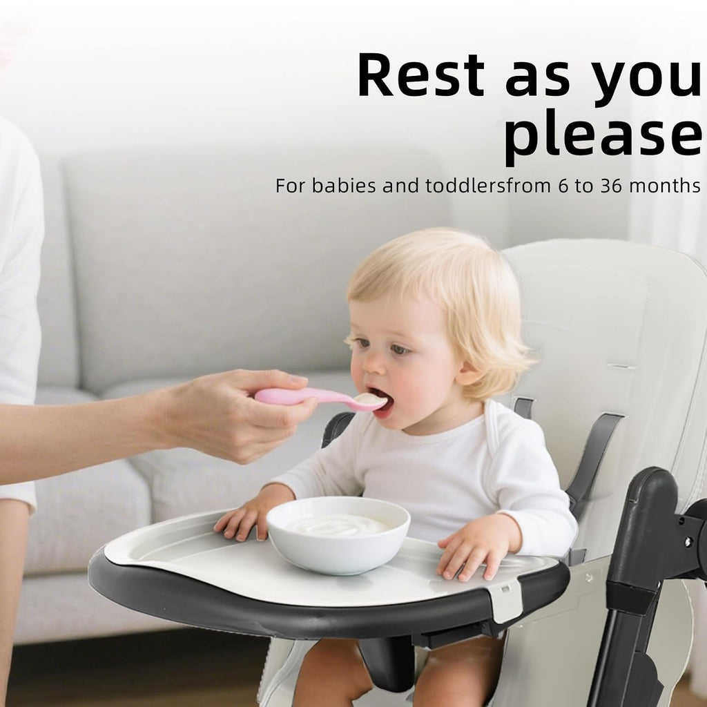 No-Tools Rocking High Chair with Gentle Sway | 5-Min Setup, Removable Easy-Clean Tray & Machine Washable Cover | Space-Saving Foldable Design for Babies & Toddlers (Black White)