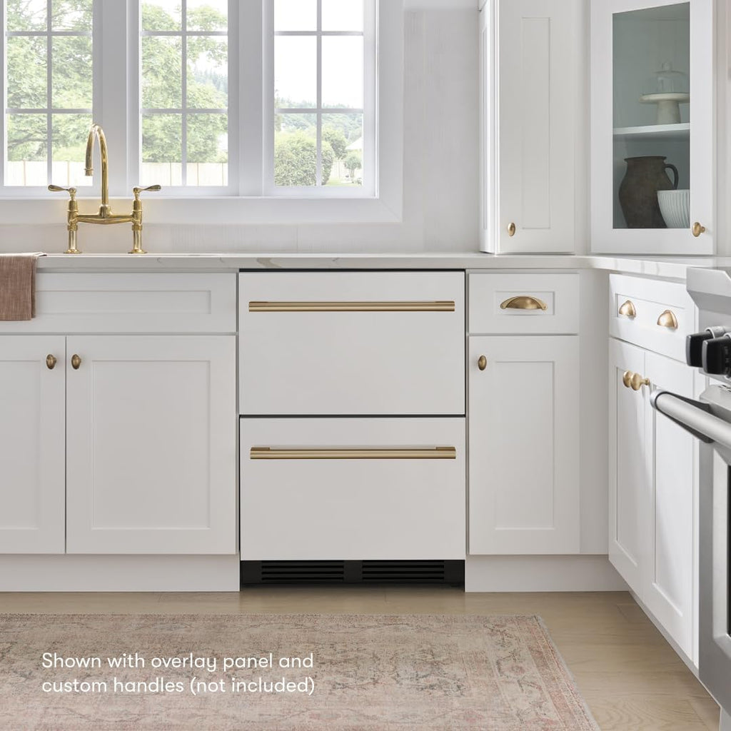 Zephyr 24' Presrv™ Panel Ready Refrigerator Freezer Drawers - Dual Zone Built In Fridge with Modes for Freezer, Fridge and Pantry, LED Lighting, Soft Close (Panels, handles are not included)