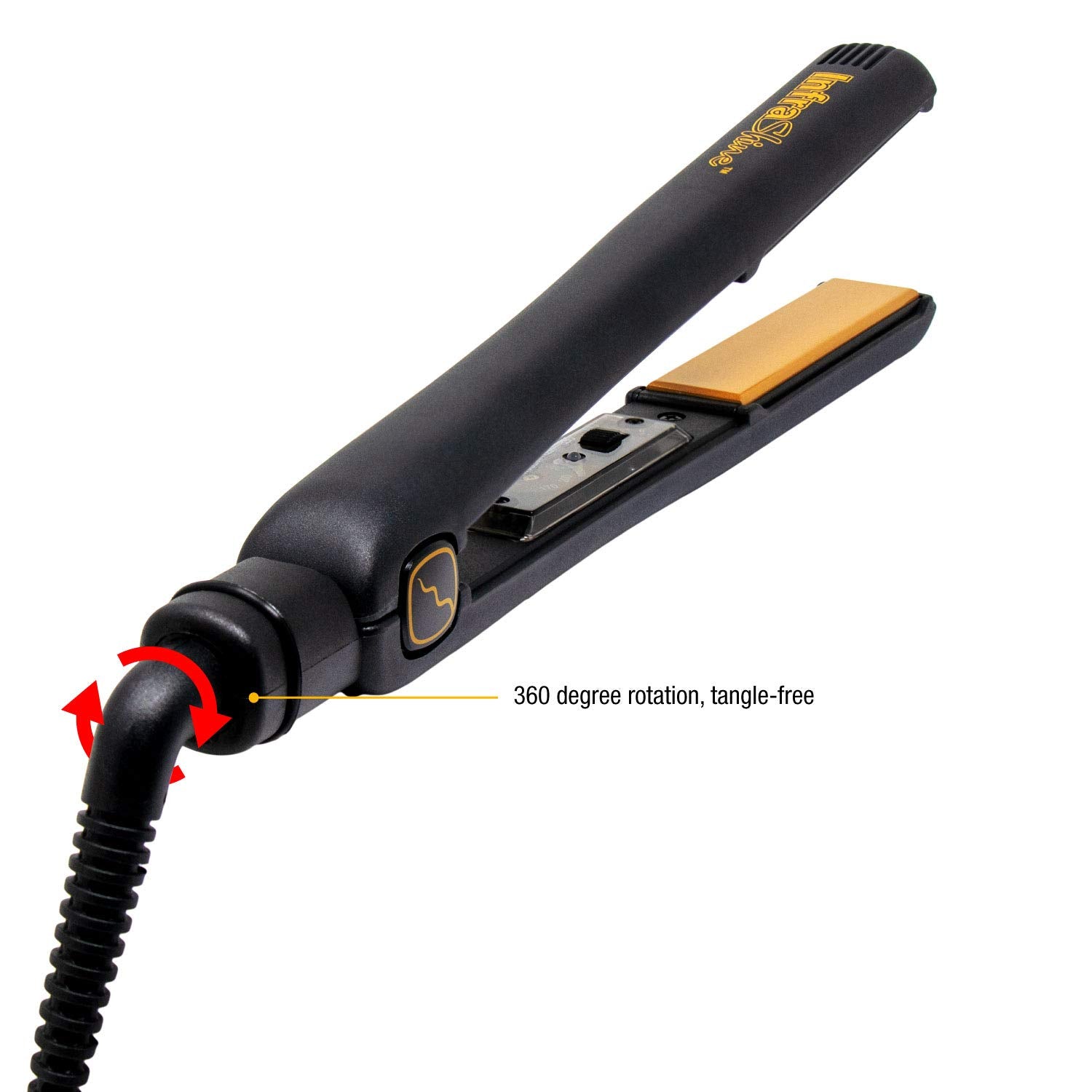 Original Medium Flat Iron, 1 inch, Black - Ceramic Floating Plates for Smooth, Shiny, Frizz-Free Hair - 1 Year Warranty, Made in Korea