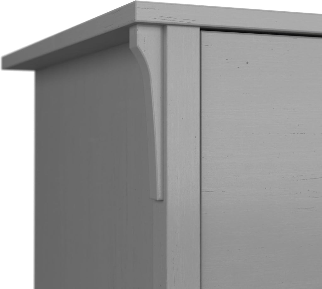 Bush Home L Shaped Desk with Storage for Home Office, Modern Farmhouse Corner Table with Drawers and Cabinets, Salinas Collection, Cape Cod Gray