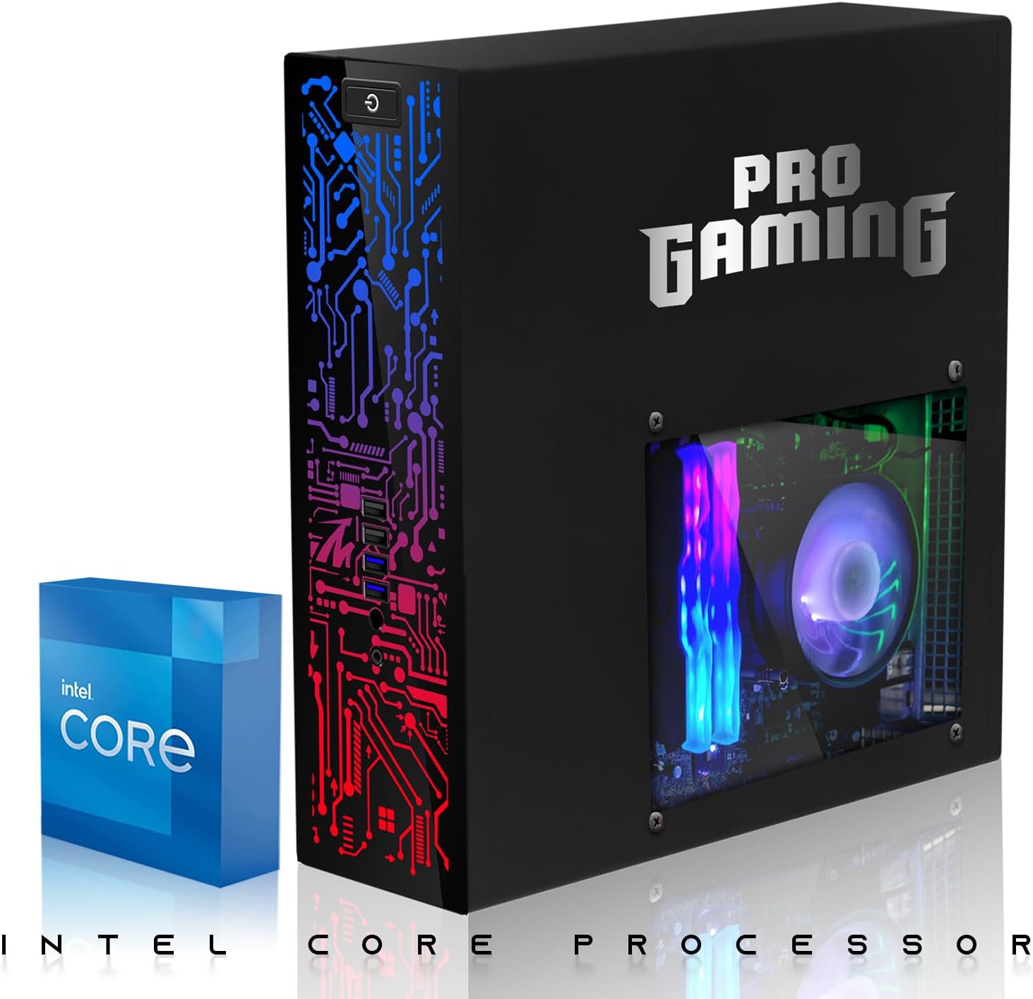 HP Desktop Computer PC – Intel Core i5, 16GB ARGB RAM, 1TB SSD, 27 Inch Curved Monitor, GT 1030 Graphics, RGB Keyboard with AI Copilot Key, Mouse & RGB Headphones, Windows 11 (Renewed)