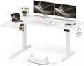 Muvai 71 Inch L Shaped Standing Desk Adjustable Height with Cable Management Tray,Gaming Electric Corner Standing Desk, Sit Stand Computer Table with Reversiable Splice Board, White