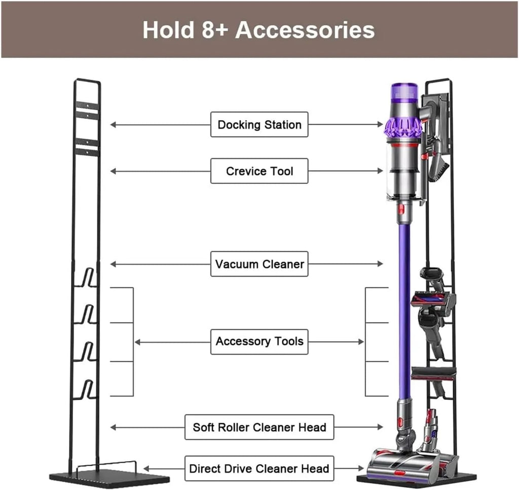 AgaShi Stable Metal Vacuum Stand, Storage Bracket, Stand Holder, Compatible for Dyson V6, V7, V8, V10, V11, V12, V15, DC30, DC31, DC34, DC35, DC58