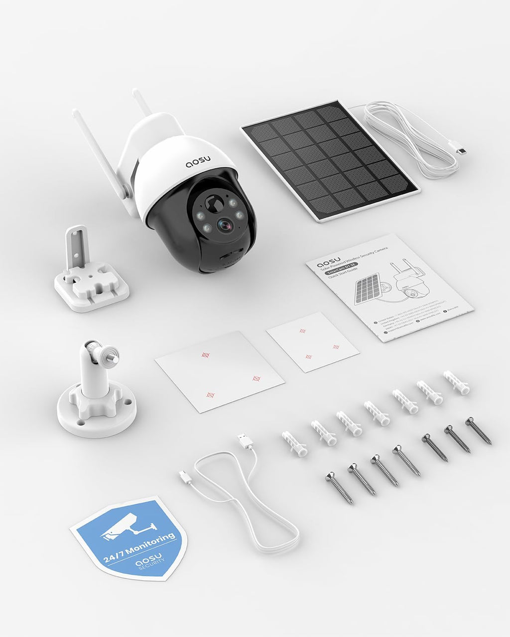 aosu 5MP/3K Solar Security Cameras Wireless Outdoor, View All on The APP, SolarCam D1 SE - 5 Pack