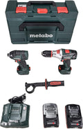 Metabo 685184620 18V Brushless Lithium-Ion 1/2 in. Cordless Hammer Drill and 1/4 in. Impact Driver Combo Kit with 2 Batteries (4 Ah)