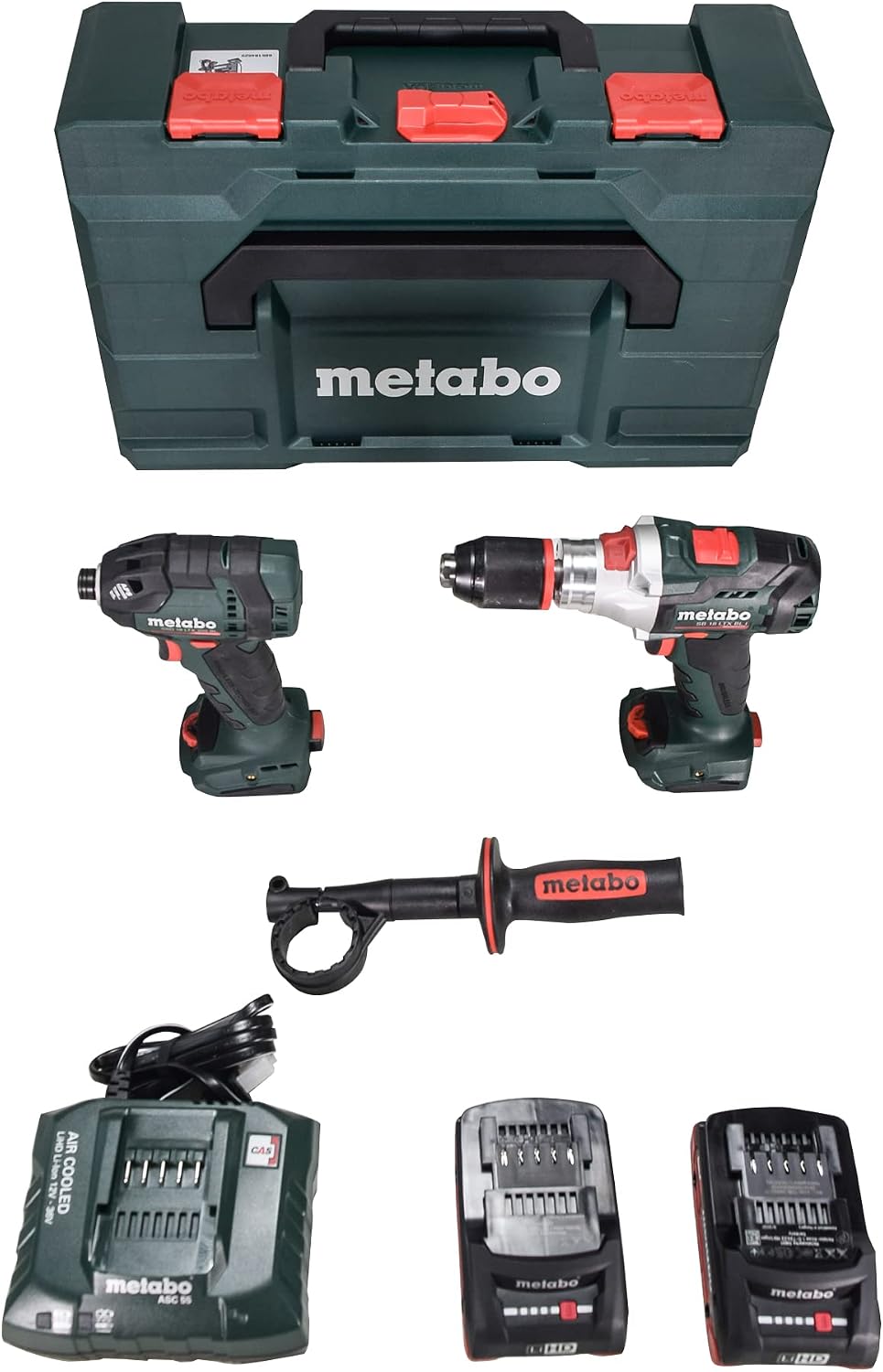Metabo 685184620 18V Brushless Lithium-Ion 1/2 in. Cordless Hammer Drill and 1/4 in. Impact Driver Combo Kit with 2 Batteries (4 Ah)