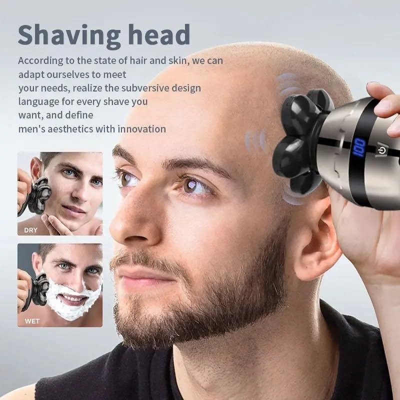 Head Shavers for Bald Men, Professional Men's Electric Hair Clipper Beard Barber Device USB Charging Portable Full Body Waterproof Trimmer