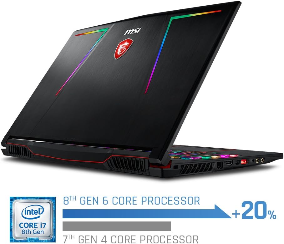 msi GE63 Raider RGB-012 15.6' 120Hz 3ms Performance Gaming Laptop GTX 1060 6G i7-8750H (6 Cores) 16GB 128GB SSD + 1TB Per Key RGB KB, VR Ready, Metal Chassis, Windows 10 64 bit