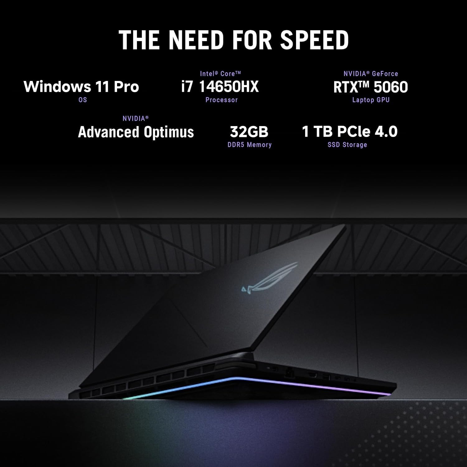 ASUS ROG Strix G16 (2025) Gaming Laptop, 16' FHD+ 165Hz/3ms ROG Nebula Display, Intel Core i7-14650HX, NVIDIA GeForce RTX 5060(>4070), 32 GB DDR5 RAM, 1 TB SSD, Wi-Fi 7, RGB Keyboard, Windows 11 Pro