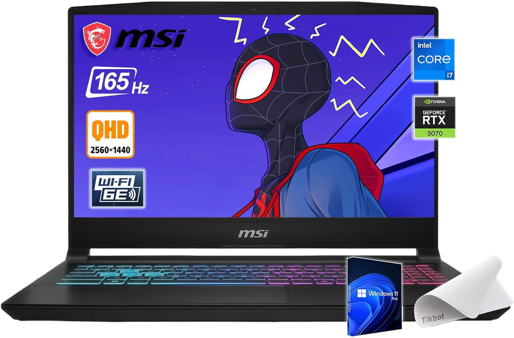 msi Katana 15 15.6' 165Hz QHD Gaming Laptop: Intel Core i7-14650HX, NVIDIA Geforce RTX 5070-Window 11 Pro-W/Mouse Pad (64GB RAM | 2TB PCIE SSD+pro)