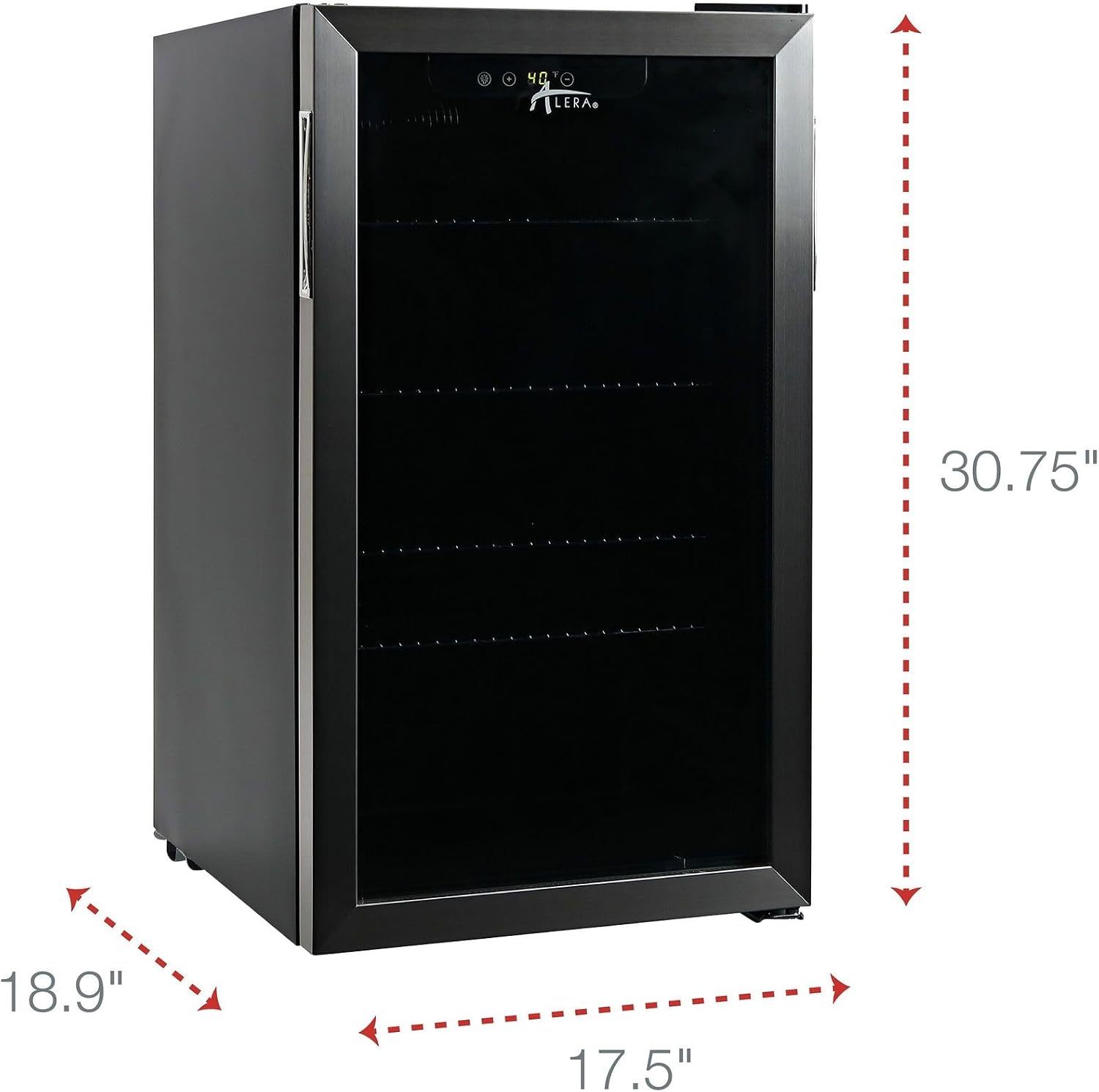 Alera 3.4 Cu. Ft. Beverage Cooler, Stainless Steel/black
