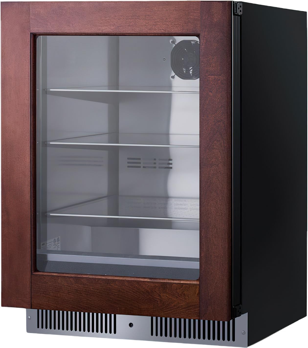 Summit 24 Inch Beverage Refrigerator with Glass Door, 3.5 Cu.ft., Shallow Depth Undercounter, Commercially Approved- SDHG2443PNR (RHD, Panel Ready) (Panel not included)