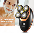 Electric Shavers for Men, 5 in 1 IPX7 Waterproof Electric Shaver Razor for Men Beard Hair Trimmer Rechargeable Bald Head Shaving Machine LCD Display Grooming Kit