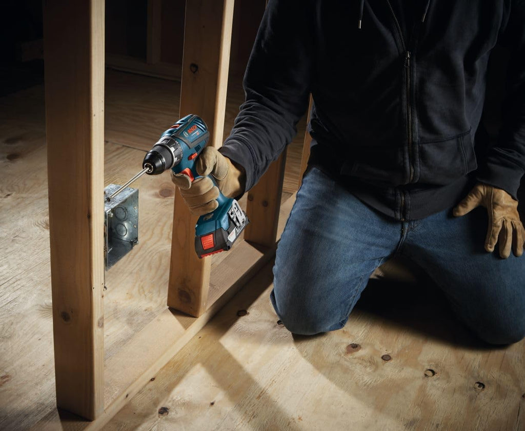 Bosch GXL18V-496B22 18V 4-Tool Combo Kit with Compact Tough 1/2 In. Drill/Driver, Two-In-One 1/4 In. and 1/2 In. Impact Driver/Wrench, Compact Recip Saw, LED Light and (2) 2.0 Ah SlimPack Batteries