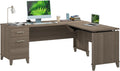 Bush Furniture Somerset 72W 3 Position Sit to Stand L Shaped Desk in Ash Gray