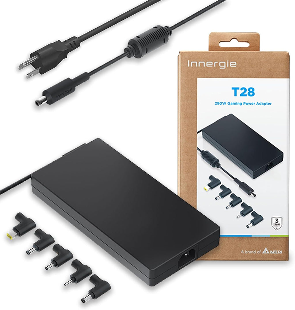 Innergie T28 280W Universal Laptop Charger, AC Adapter Compatible with Dell, ASUS, HP, Lenovo, MSI, Acer, Power Supply for Gaming Laptop, 100-240V AC Input, 19.5V 14.36A DC Output Power Supply