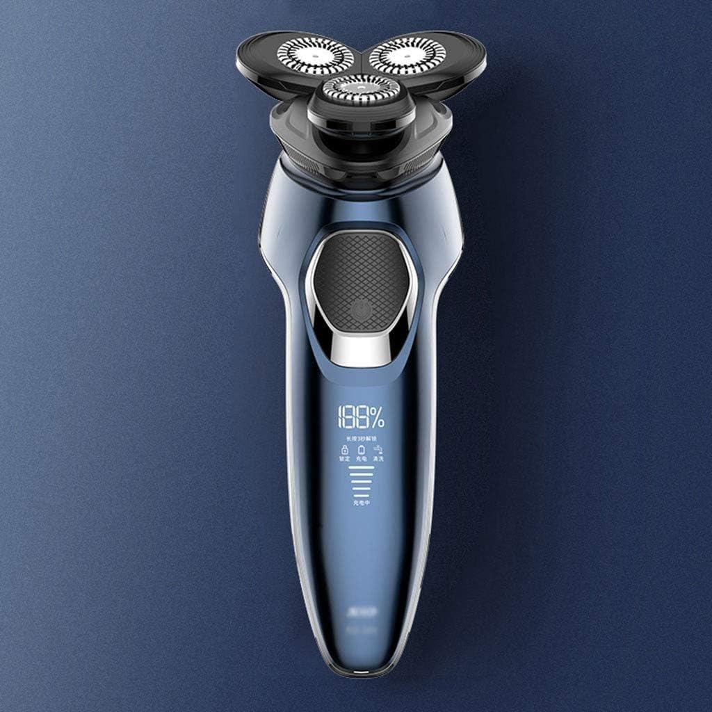 Electric Shaver- Rotary Razor Men Cordless Beard Trimmer Wet Dry Shaver Waterproof, Full Body Wash Beard Razor Smart Rechargeable Shaver