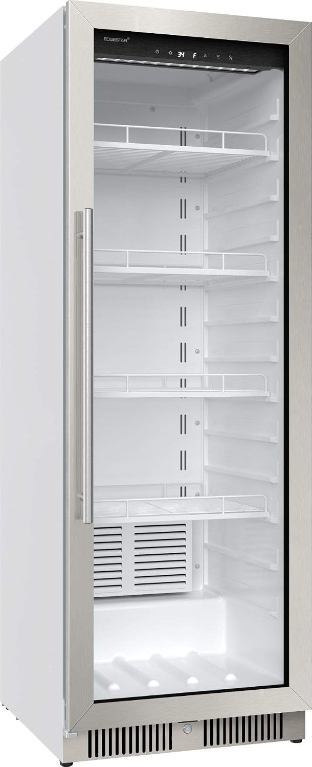 EdgeStar VBM101 22 Inch Wide 10.1 Cu. Ft. Commercial Beverage Merchandiser With Temperature Alarm and Reversible Door - Stainless Steel
