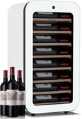 Kalamera Mini Fridge Wine Cooler, 22 Bottle Compressor Freestanding Wine Refrigerator - Single Zone with full Glass Door for Home, Office, Bar, 38°F to 59°F, Drink Fridge
