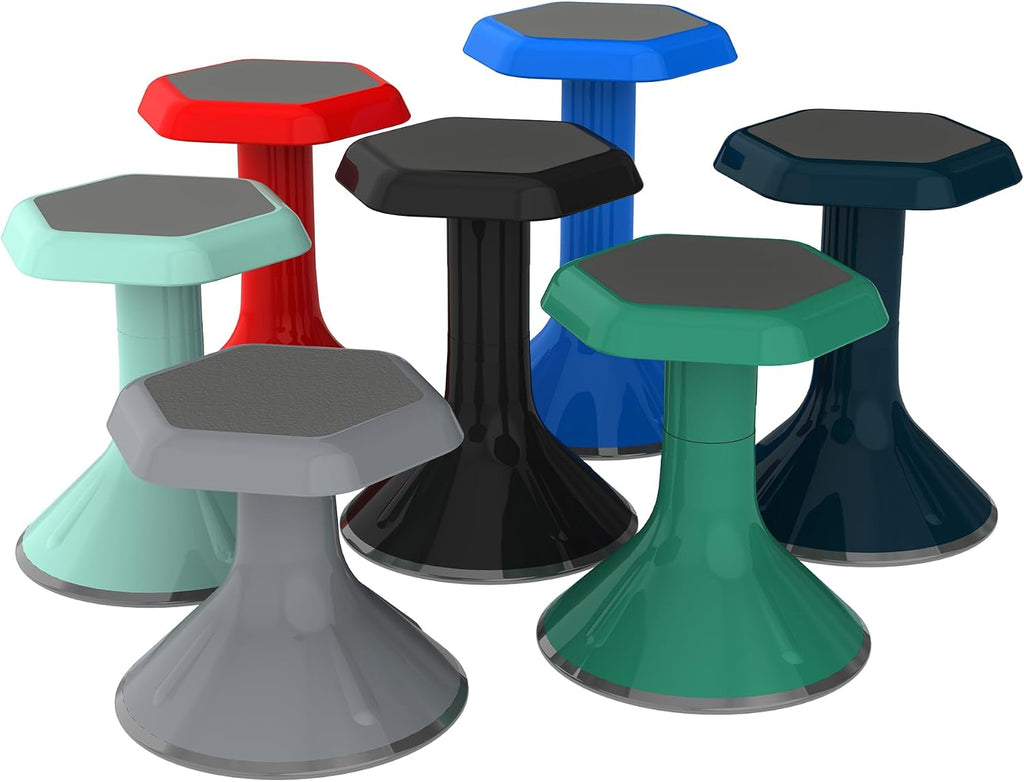 Learniture Backless Active Learning Stool for Office Desks and Classrooms, Active Learning Wobble Chair with Rocking Motion, 20' H, Gray