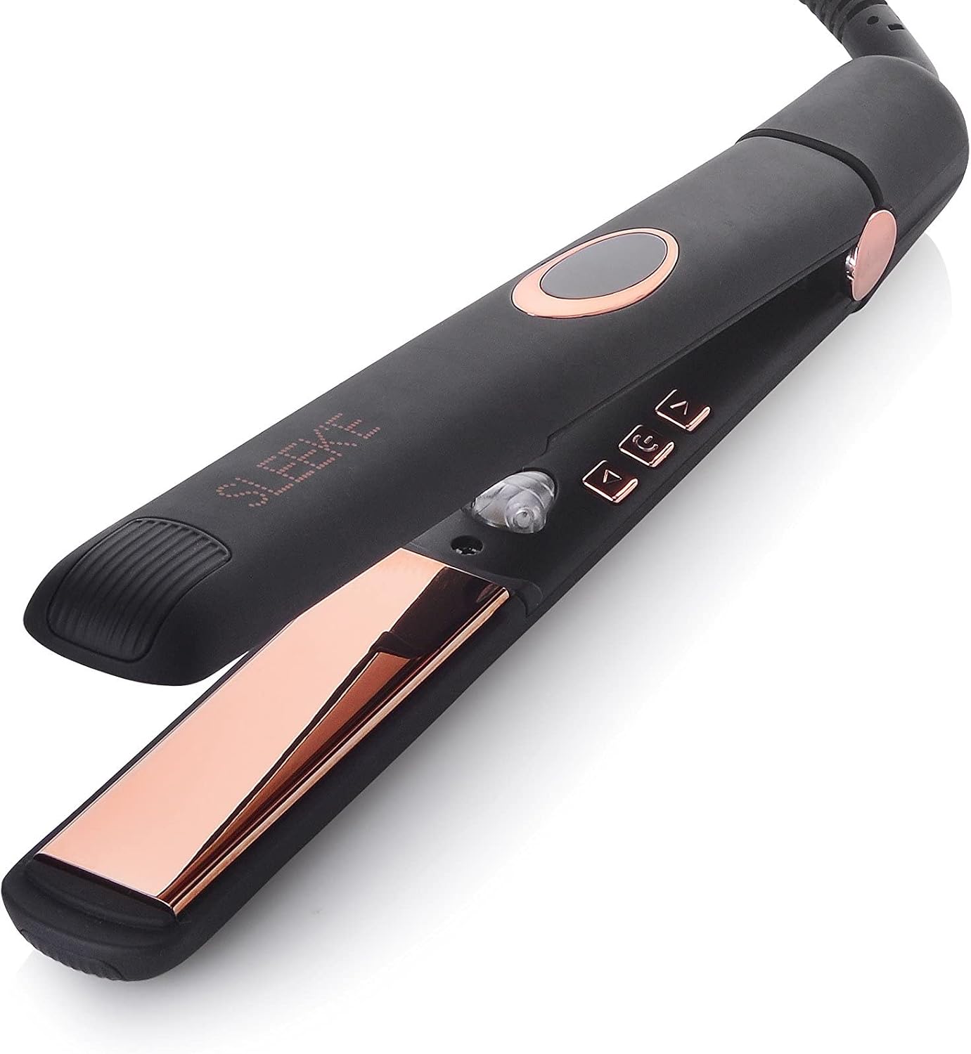 Sleek'e Professional Titanium Hair Straightener/Flat Iron for All Hair Types - 1-Inch Floating Plates with Negative Ion Booster for Shinier Hair (Black)