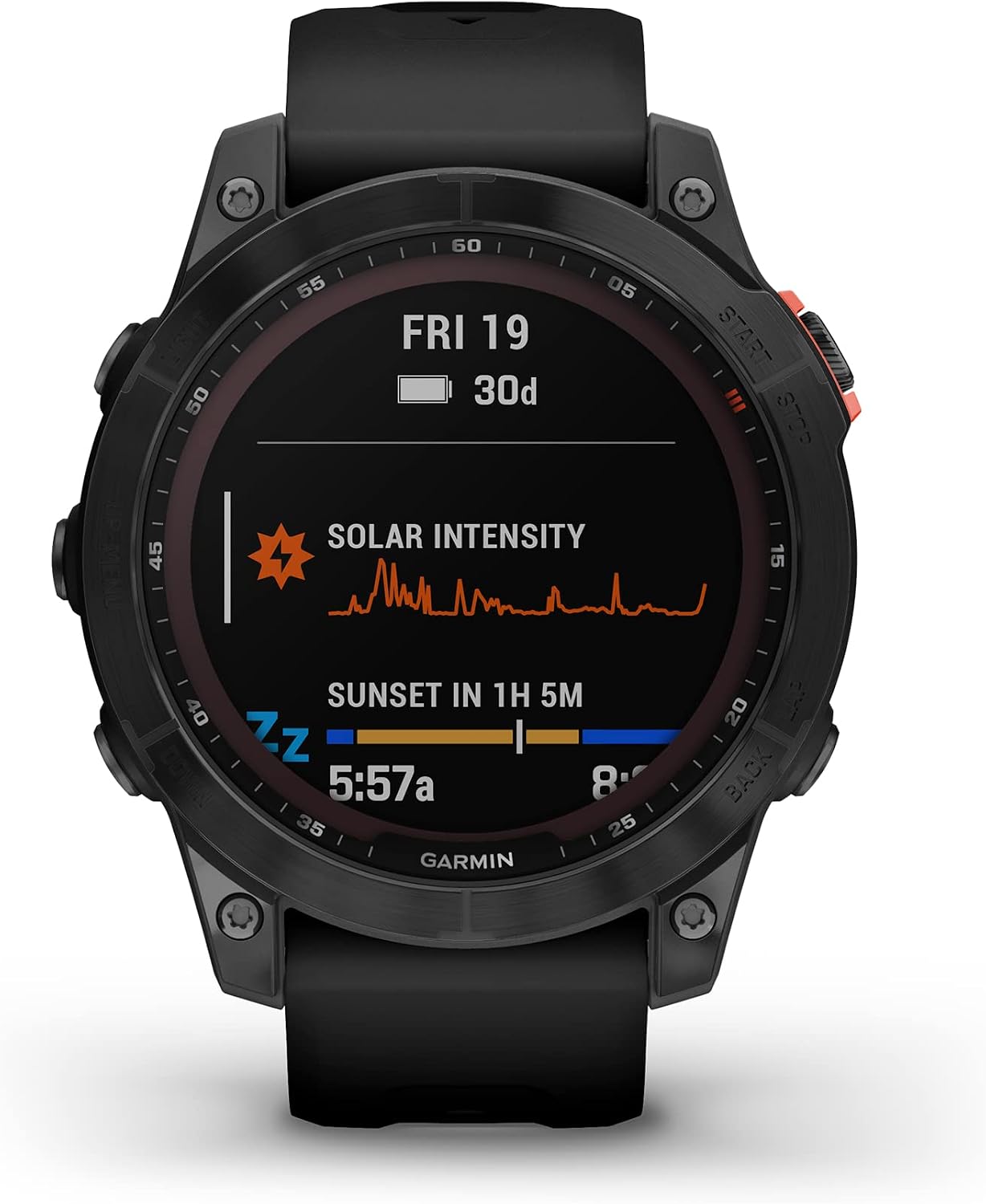 Garmin fenix 7 Solar, adventure smartwatch, with Solar Charging Capabilities, rugged outdoor watch with GPS, touchscreen, Slate Gray and Black Band One Size (Renewed)
