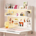 Clamp on Desk Shelf with Pegboard, Desktop Organization Bookshelf Storage Shelves for Home Office Dorm Gaming Desk, Space Saving Tabletop Display Rack
