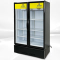 Commercial Refrigerator Glass 2-Door Merchandiser Display Cooler, Beverage Drink Cooler 67'Height Low Profile,ETL NSF Certified, 38 inches width, 21 cuft 110V, Restaurant LC-600