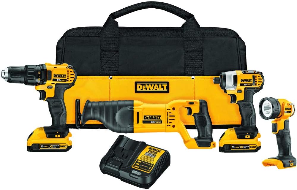 DEWALT 20V MAX Combo Kit, Compact 4-Tool (DCK420D2)