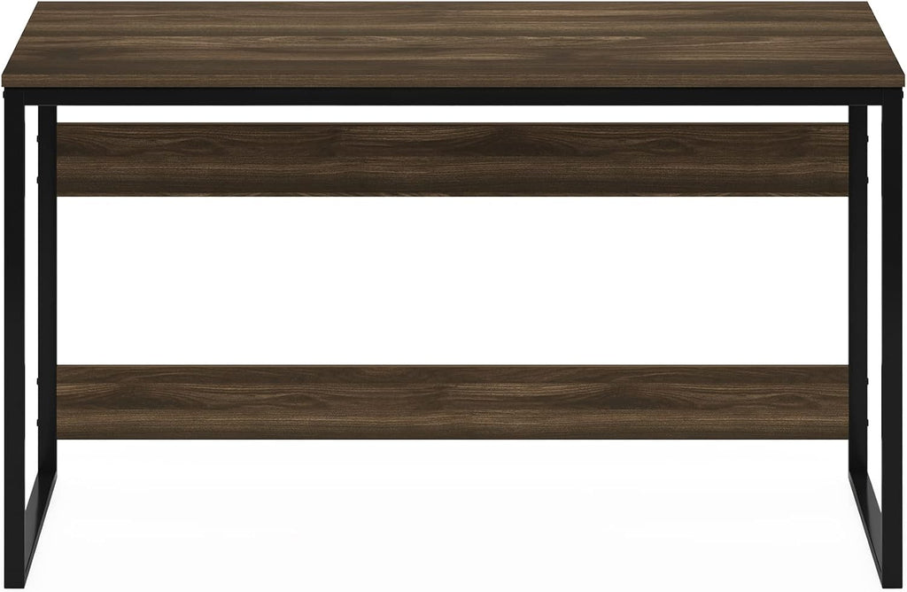 Furinno Moretti Computer Desk, Gaming Desk with Metal Frame, Office Desk, 52' Width, for Home Office, Gaming, Study, Brown Walnut