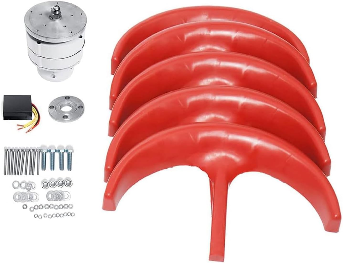 5-Blade Wind Turbine Kit, 3000W Vertical Wind Turbine Generator, Wind Power Motor with MPPT Controller for Home Hybrids Streetlight (Size : 48V)