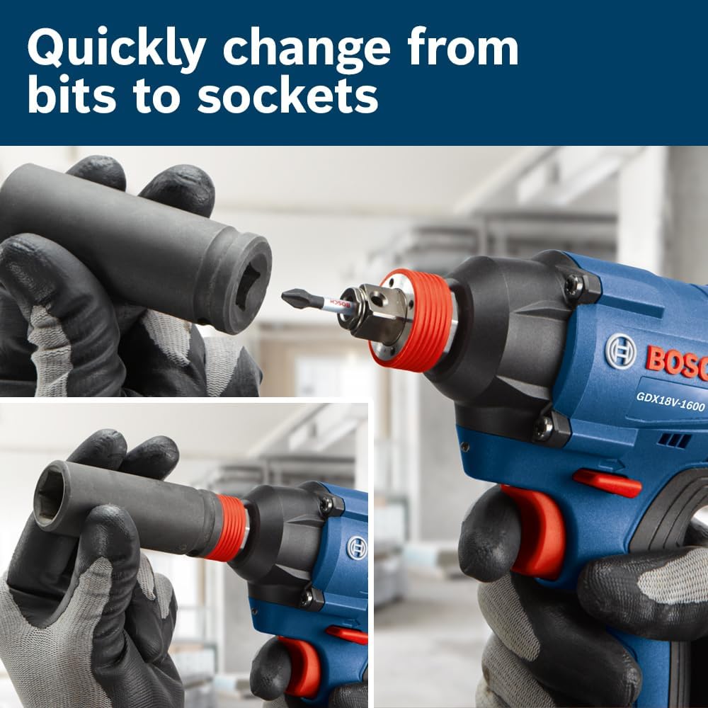 Bosch GXL18V-496B22 18V 4-Tool Combo Kit with Compact Tough 1/2 In. Drill/Driver, Two-In-One 1/4 In. and 1/2 In. Impact Driver/Wrench, Compact Recip Saw, LED Light and (2) 2.0 Ah SlimPack Batteries