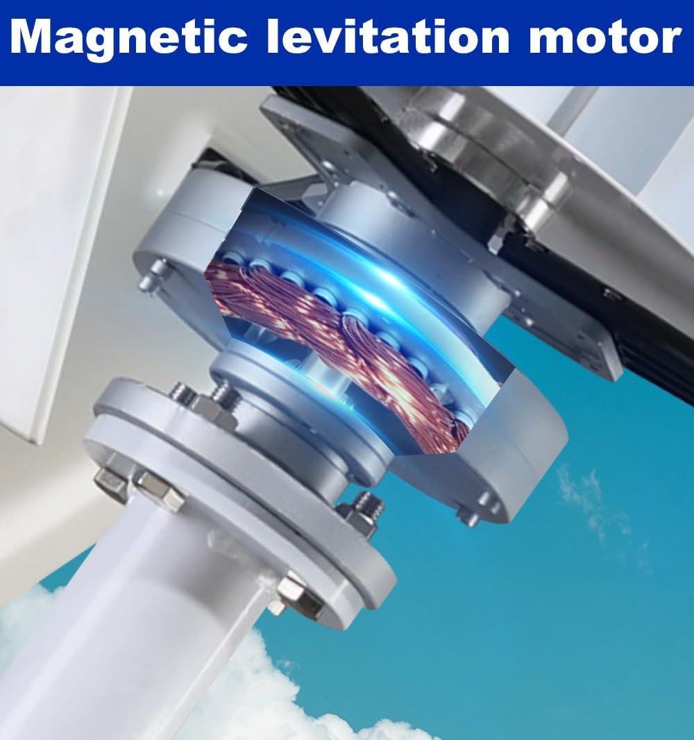 3000W Vertical Wind Turbine Generator, 12V 24V 48V Permanent Maglev Wind Turbine Generator Wind Power Suitable for Outdoor Power Generation