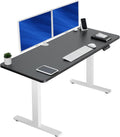 VIVO Electric 60 x 24 in Standing Desk, Memory Height Adjustment, 1B Series, Holds 220 lbs, One-Piece Black Top, White Frame, DESK-KIT-1W6B