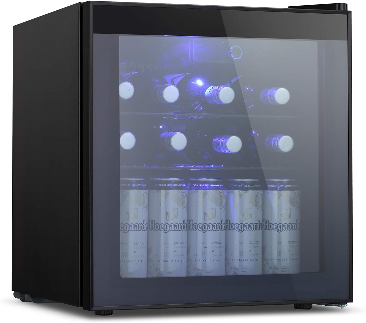 Antarctic Star Beverage Refrigerator Cooler - 60 Can Mini Fridge Glass Door for Soda Beer or Wine, Smoked Glass Door Small Drink Dispenser Machine for Home, Office or Bar, 1.6cu.ft.