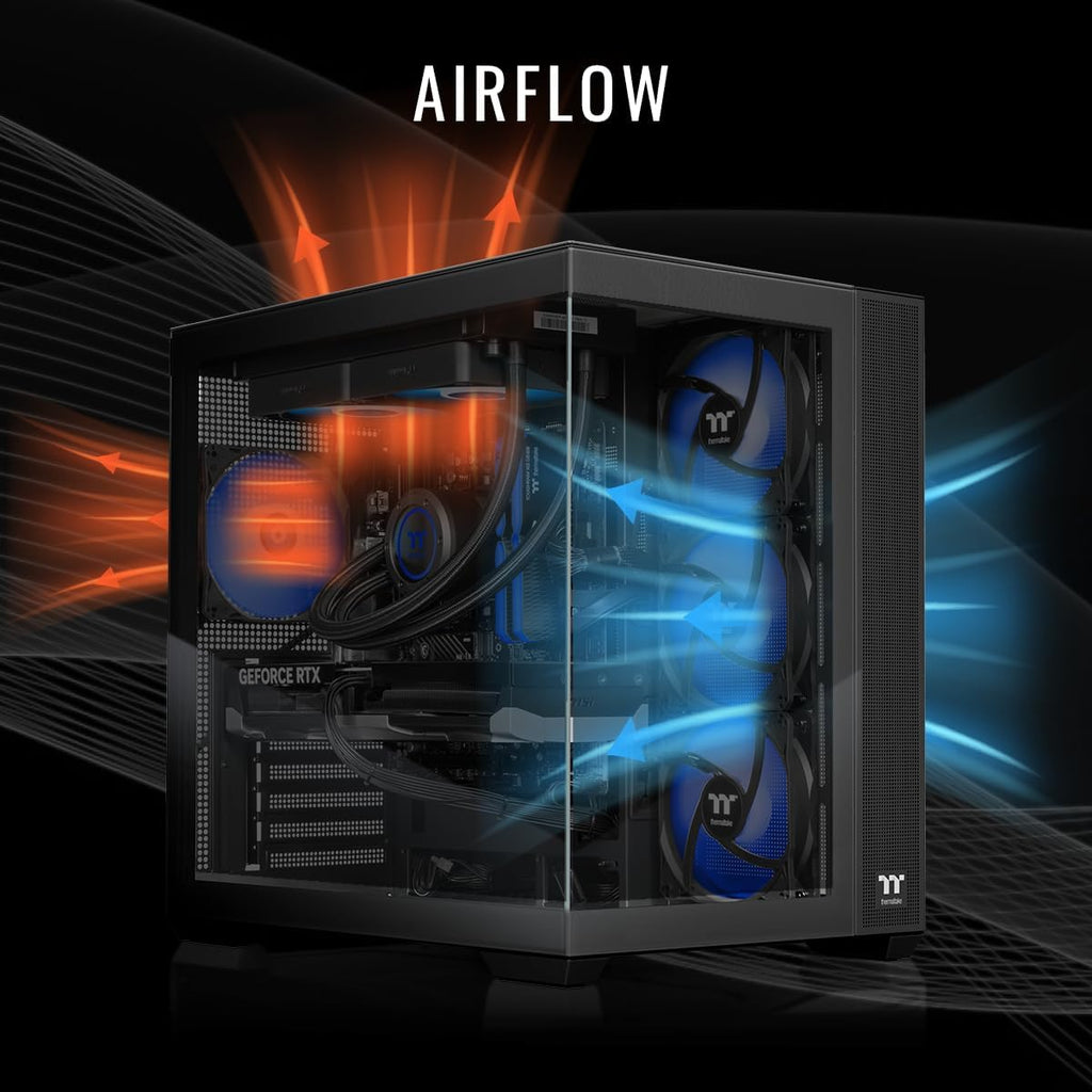 Thermaltake LCGS View 7870T-380 Gaming Desktop (AMD Ryzen™ 7 7800X3D, ToughRam 32GB DDR5 6400MT/s RGB Memory, NVIDIA® GeForce RTX™ 5070 Ti, 2TB NVMe M.2, WiFi, Windows 11) V38B-B850-57T-LCS