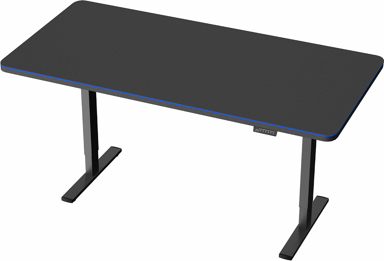 VIVO Electric 71 x 36 in Standing Desk with Full-Size RGB Mouse Pad, Memory Height Adjustment, 1B Series, Holds 220 lbs, Black Top Black Frame, DESK-KIT-1B7BP-36